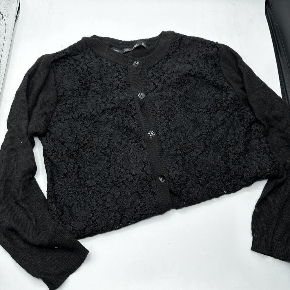 Zara Black Crochet Lace Cardigan - Size S